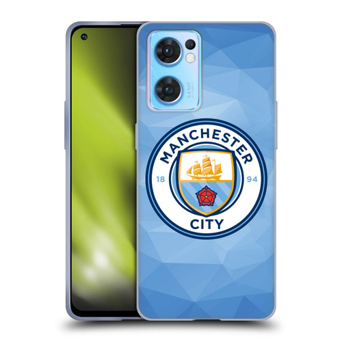 Manchester City Man City FC Badge Geometric Blue Full Colour Soft Gel Case for OPPO Reno7 5G / Find X5 Lite