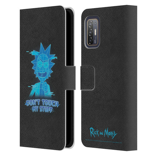 Rick And Morty Season 5 Graphics Don't Touch My Stuff Leather Book Wallet Case Cover For HTC Desire 21 Pro 5G