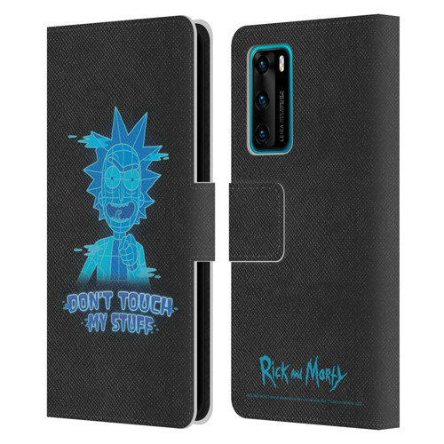 Rick And Morty Season 5 Graphics Don't Touch My Stuff Leather Book Wallet Case Cover For Huawei P40 5G