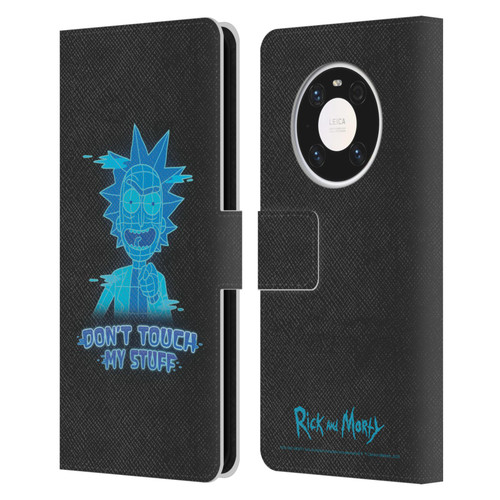 Rick And Morty Season 5 Graphics Don't Touch My Stuff Leather Book Wallet Case Cover For Huawei Mate 40 Pro 5G
