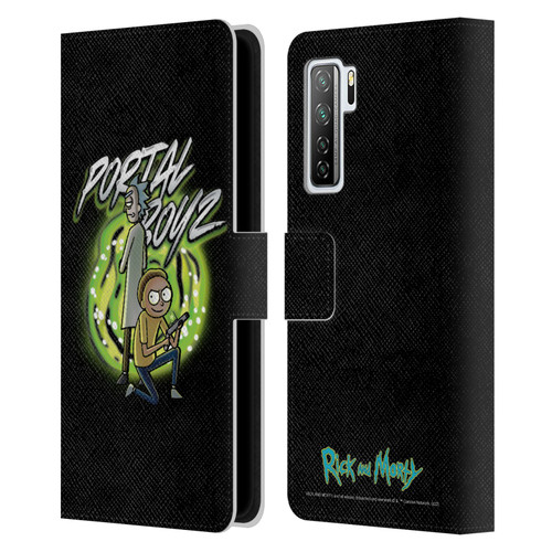 Rick And Morty Season 5 Graphics Portal Boyz Leather Book Wallet Case Cover For Huawei Nova 7 SE/P40 Lite 5G