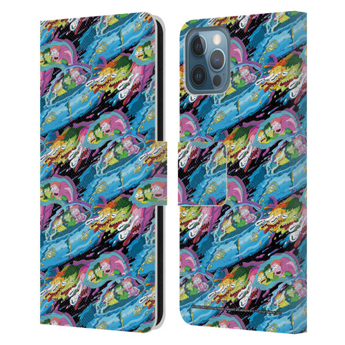 Rick And Morty Season 5 Graphics Warp Pattern Leather Book Wallet Case Cover For Apple iPhone 12 / iPhone 12 Pro