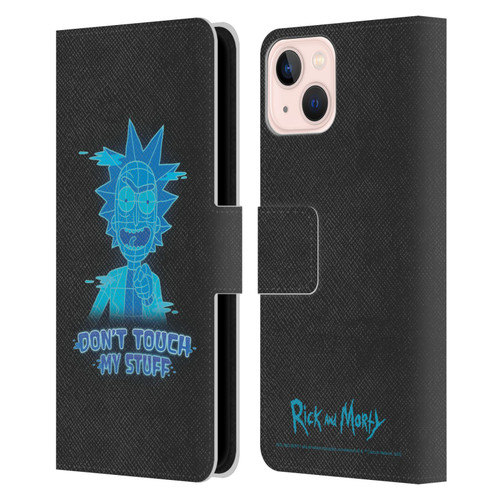 Rick And Morty Season 5 Graphics Don't Touch My Stuff Leather Book Wallet Case Cover For Apple iPhone 13