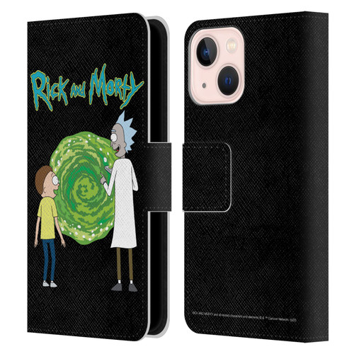 Rick And Morty Season 5 Graphics Character Art Leather Book Wallet Case Cover For Apple iPhone 13 Mini