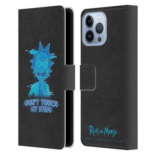 Rick And Morty Season 5 Graphics Don't Touch My Stuff Leather Book Wallet Case Cover For Apple iPhone 13 Pro Max