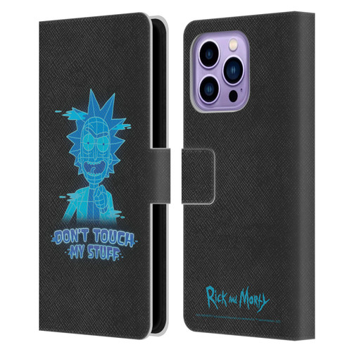 Rick And Morty Season 5 Graphics Don't Touch My Stuff Leather Book Wallet Case Cover For Apple iPhone 14 Pro Max