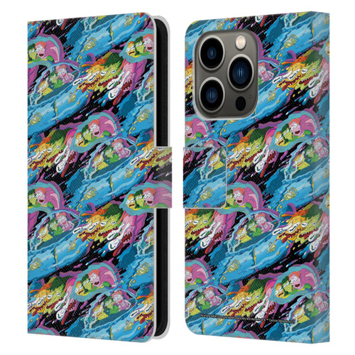 Rick And Morty Season 5 Graphics Warp Pattern Leather Book Wallet Case Cover For Apple iPhone 14 Pro
