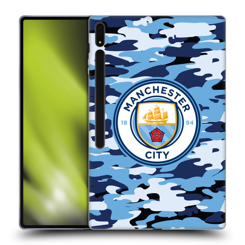 Manchester City Man City FC Badge Camou Blue Moon Soft Gel Case for Samsung Galaxy Tab S8 Ultra
