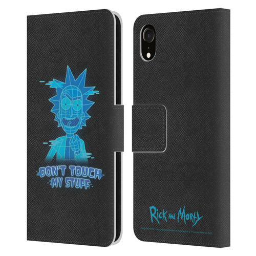 Rick And Morty Season 5 Graphics Don't Touch My Stuff Leather Book Wallet Case Cover For Apple iPhone XR