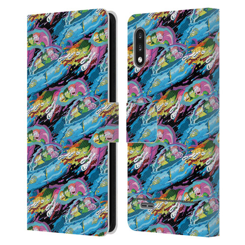 Rick And Morty Season 5 Graphics Warp Pattern Leather Book Wallet Case Cover For LG K22