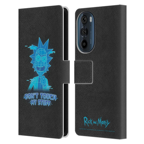 Rick And Morty Season 5 Graphics Don't Touch My Stuff Leather Book Wallet Case Cover For Motorola Edge 30