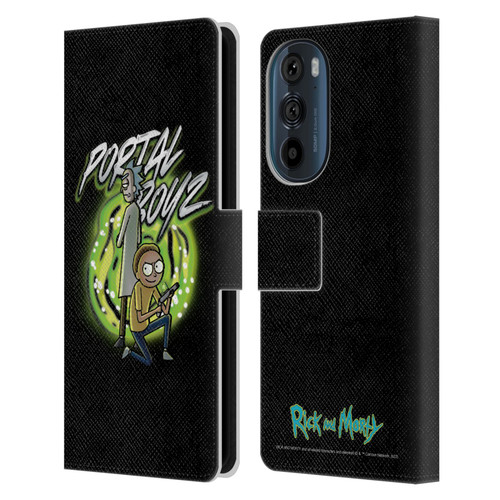 Rick And Morty Season 5 Graphics Portal Boyz Leather Book Wallet Case Cover For Motorola Edge 30