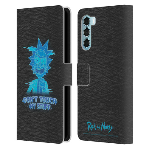 Rick And Morty Season 5 Graphics Don't Touch My Stuff Leather Book Wallet Case Cover For Motorola Edge S30 / Moto G200 5G