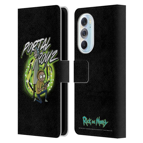 Rick And Morty Season 5 Graphics Portal Boyz Leather Book Wallet Case Cover For Motorola Edge X30
