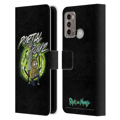 Rick And Morty Season 5 Graphics Portal Boyz Leather Book Wallet Case Cover For Motorola Moto G60 / Moto G40 Fusion
