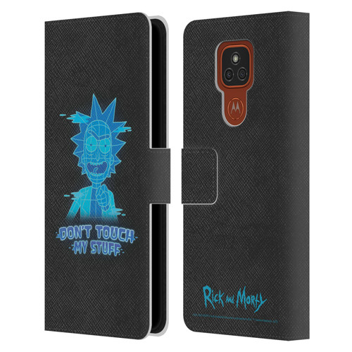 Rick And Morty Season 5 Graphics Don't Touch My Stuff Leather Book Wallet Case Cover For Motorola Moto E7 Plus