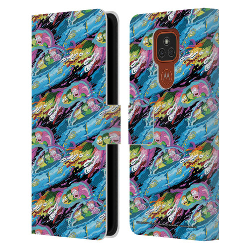 Rick And Morty Season 5 Graphics Warp Pattern Leather Book Wallet Case Cover For Motorola Moto E7 Plus