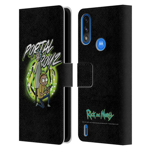 Rick And Morty Season 5 Graphics Portal Boyz Leather Book Wallet Case Cover For Motorola Moto E7 Power / Moto E7i Power