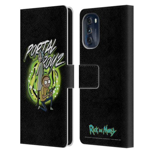 Rick And Morty Season 5 Graphics Portal Boyz Leather Book Wallet Case Cover For Motorola Moto G (2022)