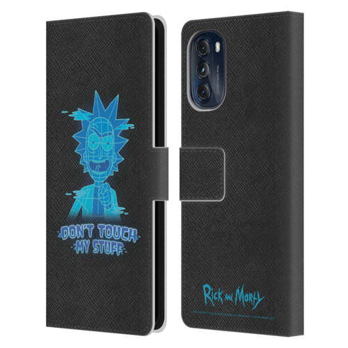 Rick And Morty Season 5 Graphics Don't Touch My Stuff Leather Book Wallet Case Cover For Motorola Moto G (2022)