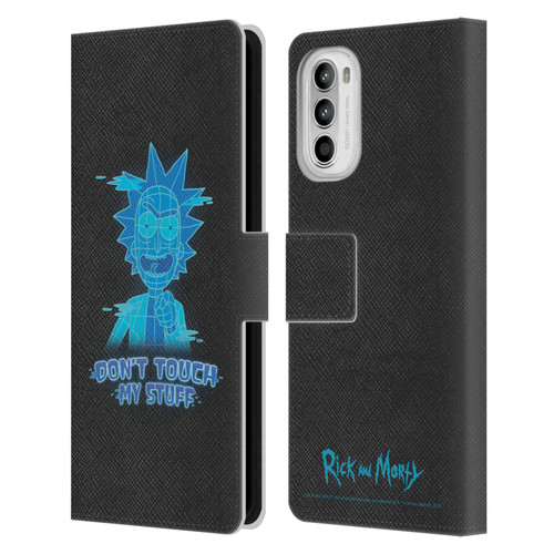 Rick And Morty Season 5 Graphics Don't Touch My Stuff Leather Book Wallet Case Cover For Motorola Moto G52