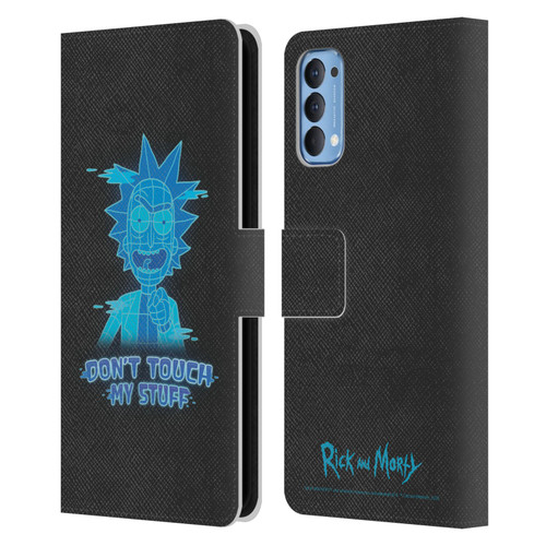 Rick And Morty Season 5 Graphics Don't Touch My Stuff Leather Book Wallet Case Cover For OPPO Reno 4 5G