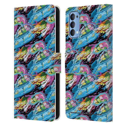 Rick And Morty Season 5 Graphics Warp Pattern Leather Book Wallet Case Cover For OPPO Reno 4 5G