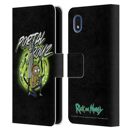 Rick And Morty Season 5 Graphics Portal Boyz Leather Book Wallet Case Cover For Samsung Galaxy A01 Core (2020)