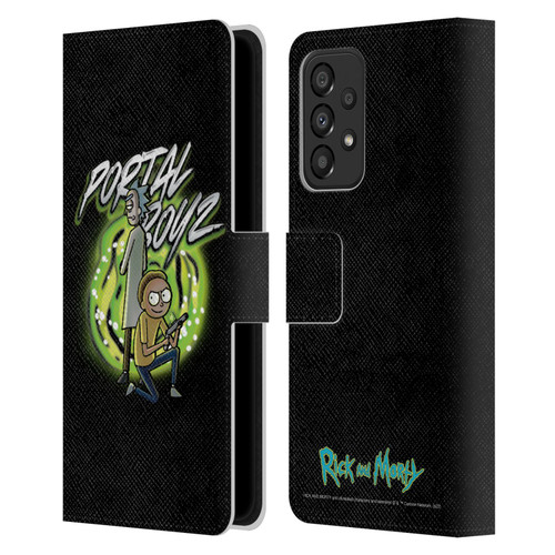 Rick And Morty Season 5 Graphics Portal Boyz Leather Book Wallet Case Cover For Samsung Galaxy A33 5G (2022)
