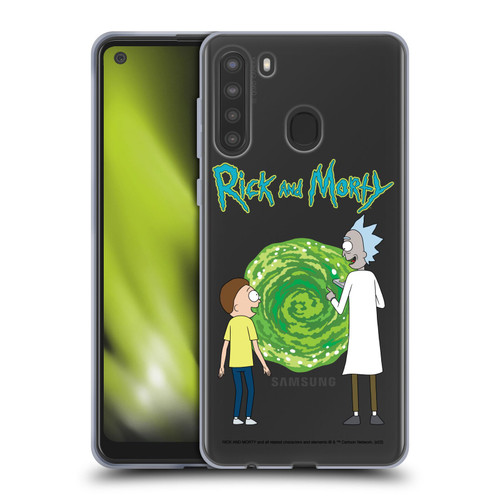 Rick And Morty Season 5 Graphics Character Art Soft Gel Case for Samsung Galaxy A21 (2020)