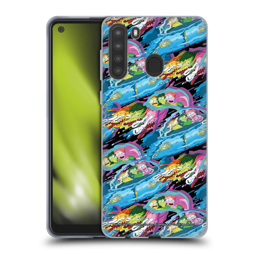 Rick And Morty Season 5 Graphics Warp Pattern Soft Gel Case for Samsung Galaxy A21 (2020)