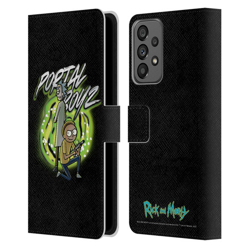 Rick And Morty Season 5 Graphics Portal Boyz Leather Book Wallet Case Cover For Samsung Galaxy A73 5G (2022)