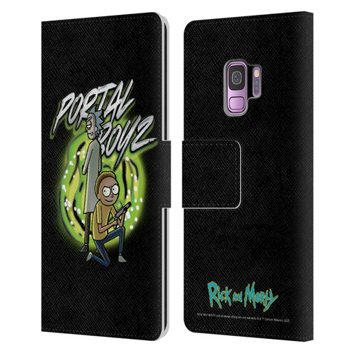 Rick And Morty Season 5 Graphics Portal Boyz Leather Book Wallet Case Cover For Samsung Galaxy S9