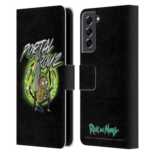 Rick And Morty Season 5 Graphics Portal Boyz Leather Book Wallet Case Cover For Samsung Galaxy S21 FE 5G