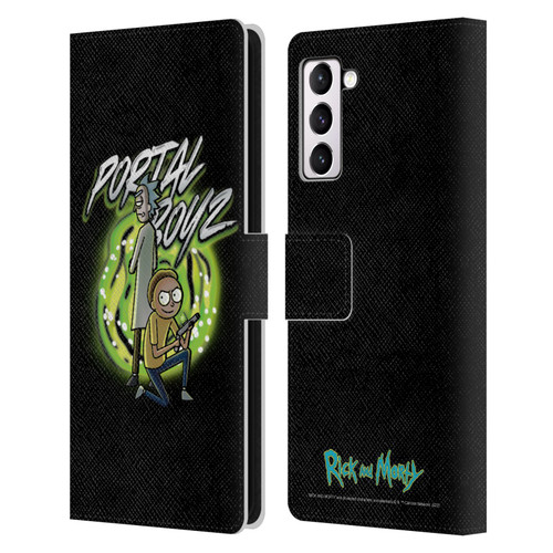 Rick And Morty Season 5 Graphics Portal Boyz Leather Book Wallet Case Cover For Samsung Galaxy S21+ 5G