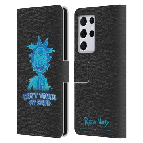 Rick And Morty Season 5 Graphics Don't Touch My Stuff Leather Book Wallet Case Cover For Samsung Galaxy S21 Ultra 5G