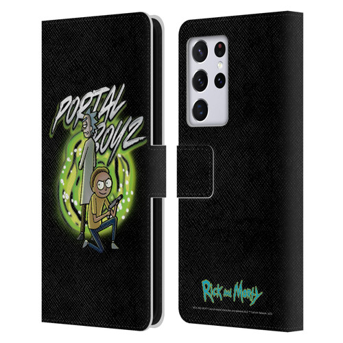 Rick And Morty Season 5 Graphics Portal Boyz Leather Book Wallet Case Cover For Samsung Galaxy S21 Ultra 5G