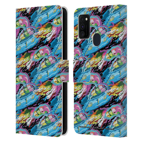 Rick And Morty Season 5 Graphics Warp Pattern Leather Book Wallet Case Cover For Samsung Galaxy M30s (2019)/M21 (2020)