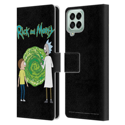 Rick And Morty Season 5 Graphics Character Art Leather Book Wallet Case Cover For Samsung Galaxy M33 (2022)