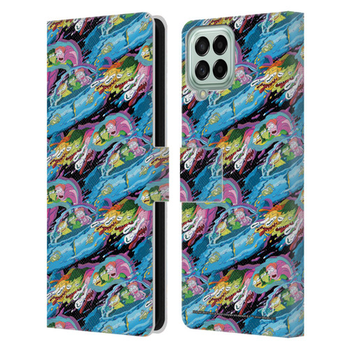 Rick And Morty Season 5 Graphics Warp Pattern Leather Book Wallet Case Cover For Samsung Galaxy M53 (2022)
