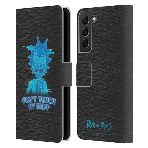 Rick And Morty Season 5 Graphics Don't Touch My Stuff Leather Book Wallet Case Cover For Samsung Galaxy S22+ 5G