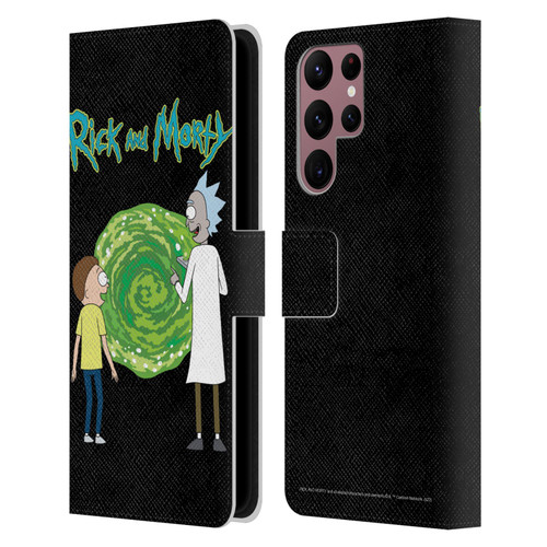 Rick And Morty Season 5 Graphics Character Art Leather Book Wallet Case Cover For Samsung Galaxy S22 Ultra 5G