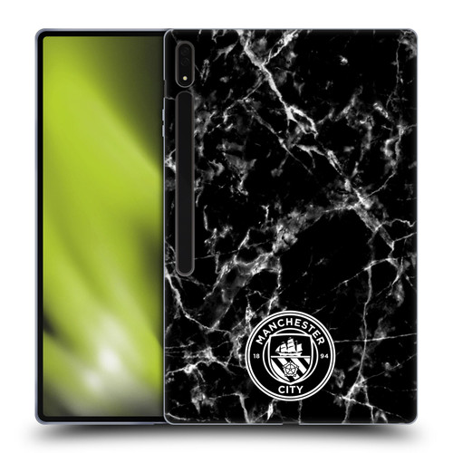Manchester City Man City FC Marble Badge Black White Mono Soft Gel Case for Samsung Galaxy Tab S8 Ultra