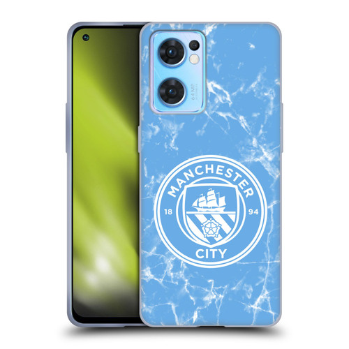 Manchester City Man City FC Marble Badge Blue White Mono Soft Gel Case for OPPO Reno7 5G / Find X5 Lite