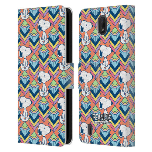 Peanuts Snoopy Deco Dreams Orange Pattern Leather Book Wallet Case Cover For Nokia C01 Plus/C1 2nd Edition