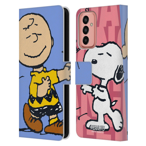 Peanuts Halfs And Laughs Snoopy & Charlie Leather Book Wallet Case Cover For Samsung Galaxy M13 (2022)