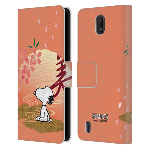 Peanuts Oriental Snoopy Sakura Leather Book Wallet Case Cover For Nokia C01 Plus/C1 2nd Edition