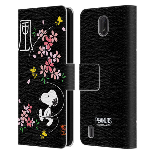 Peanuts Oriental Snoopy Cherry Blossoms Leather Book Wallet Case Cover For Nokia C01 Plus/C1 2nd Edition