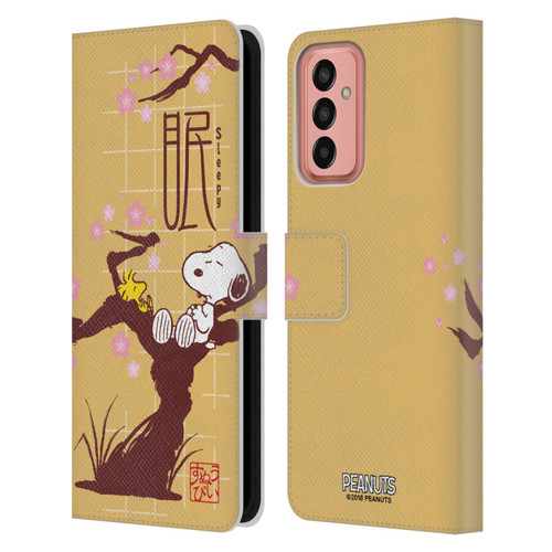 Peanuts Oriental Snoopy Sleepy Leather Book Wallet Case Cover For Samsung Galaxy M13 (2022)