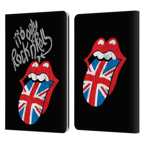 The Rolling Stones Albums Only Rock And Roll Distressed Leather Book Wallet Case Cover For Amazon Kindle Paperwhite 1 / 2 / 3